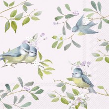 Салфетки 20бр Romantic Birds светло розови